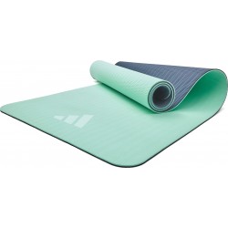Килимок для йоги Adidas Double Sided Yoga Mat 1760х610х6 мм, ментоловий-сірий, код: 885652022477