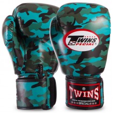 Рукавички боксерські Twins 12 унцій, камуфляж бірюзовий, код: FBGVS3-ML_12T