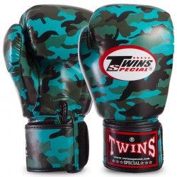 Рукавички боксерські Twins 12 унцій, камуфляж бірюзовий, код: FBGVS3-ML_12T