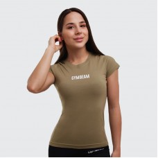 Футболка жіноча спортивна GymBeam Clothing FIT Olive XXL, оливковий, код: 219426-GB