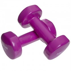 Гантелі для фітнесу вінілові Zelart Beauty 2x4 кг фіолетовий, код: TA-5225-4_V