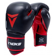 Боксерські рукавички V`Noks Inizio 12 ун, чорний-червоний, код: 60098-RX