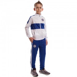 Костюм спортивний дитячий унісекс Lidong Chelsea 28, зріст 135-140, білий-синій, код: LD-6132K-CH_28WBL