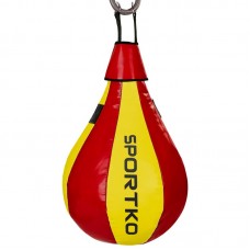 Груша боксерська підвісна Sportko 600x350 мм червоний-жовтий, код: GP-3_RY-S52
