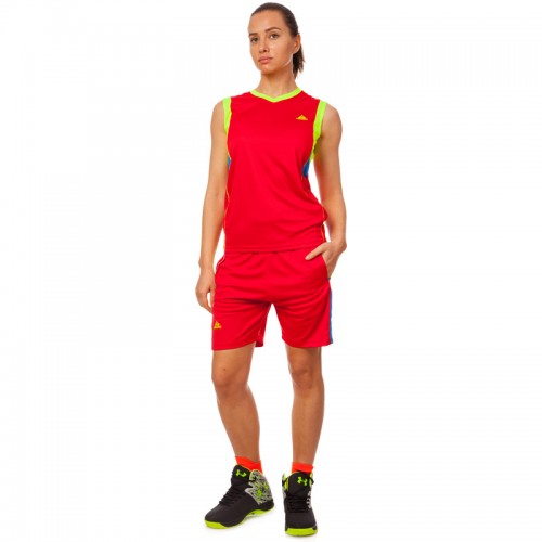 Форма баскетбольна жіноча PlayGame Lingo 2XL (48-50), червоний-салатовий, код: LD-8295W_2XLRLG