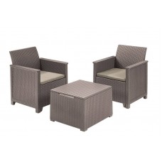 Комплект садових меблів Keter Emma balcony set, стіл-скриня, бежевий, код: 8711245155999-TE