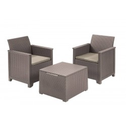 Комплект садових меблів Keter Emma balcony set, стіл-скриня, бежевий, код: 8711245155999-TE