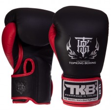 Рукавички боксерські Top King Reborn шкіряні 10 унцій, чорний-червоний, код: TKBGRB-01_10R-S52