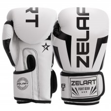 Боксерські рукавички Zelart 6 унції, білий, код: BO-5698_6W