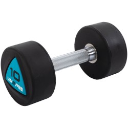 Гантелі цільні професійні з поліуретановим покриттям LiveUp 2х10кг, чорний-синій, код: LP8002-10 Гантелі цільні професійні з поліуретановим покриттям LiveUp 2х10кг, чорний-синій, код: LP8002-10