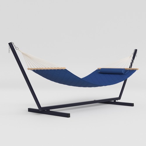 Стійка для гамака 50х50 + Двомісний гамак WCG Soft XXL 200x140 з планками, синій, код: W-5050H05-1-IF