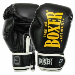 Боксерські рукавиці Boxer New 16 унцій, чорний, код: 2022-N_16BK