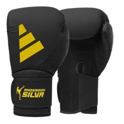 Боксерські рукавички Adidas X Anderson Silva 50, 10oz, чорний-жовтий, код: 15581-1084