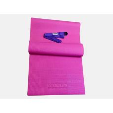 Комплект килимок і ремінь для йоги LiveUp Yoga MAT + Belt, 1730x610x4 мм, рожевий, код: 2000033633013