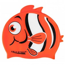 Шапка для плавання дитяча Aqua Speed Zoo Nemo помаранчева рибка, код: 5908217657589