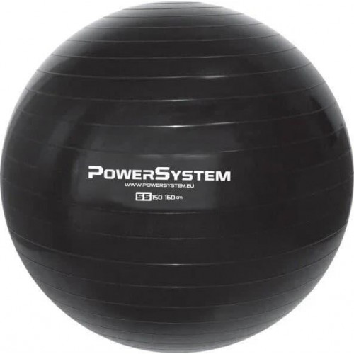 М"яч для фітнесу і гімнастики Power System 55см, черный, код: 4011BK-0