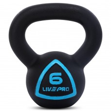 Гиря тренувальна цільна чавунна пофарбована LiveUp 6кг, чорний, код: LP8041-6-S52 Гиря тренувальна цільна чавунна пофарбована LiveUp 6кг, чорний, код: LP8041-6-S52