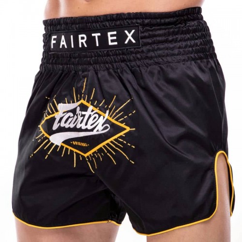 Шорти для тайського боксу та кікбоксингу Fairtex M Black/Yeloow, код: BS1903_MBKY