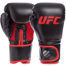 Рукавички боксерські UFC Myau Thai Style на липучці 14oz,  чорний, код: UHK-69680-S52
