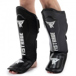Захист гомілки і стопи для єдиноборств Fistrage XL (h-37см, l-18см), чорний, код: VL-8472_XLBK
