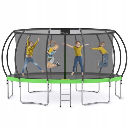 Батут із внутрішньою сіткою 4Fizjo Pro 16FT 496 см Black/Green, код: P-5907739319241