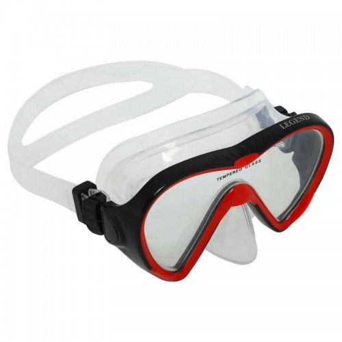 Маска для плавання Legend в пластиковому боксі, чорний-червоний, код: M148-SIL_BKR Маска для плавання Legend в пластиковому боксі, чорний-червоний, код: M148-SIL_BKR