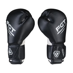 Боксерські рукавички FGT Cristal Edition 10oz,  чорний-білий, код: FT-2156/10-WS