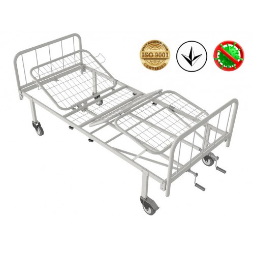 Ліжко медичне функціональне Атон КФ-4-МП-БМ-К125 з металевими бильцями і колесами 125 мм, код: 1582413269-A