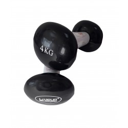 Гантелі вінілові LiveUp Vinil Dumbbell Egg Head 2x4 кг, чорний, код: 6951376138313