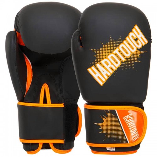 Рукавички боксерські Hard Touch 12 унцій, чорний-помаранчевий, код: BO-4432_12BKOR