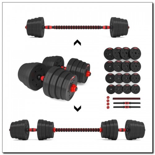 Набір штанга+гантелі HMS SGР30 30 кг, чорно-червоний , код: 5907695564587-IN