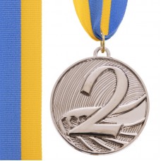 Медаль спортивна зі стрічкою PlayGame Furore срібна, код: C-4868_S