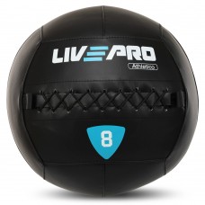 М"яч набивний медичний для кросфіту LiveUp 8кг, чорний, код: LP8103-8