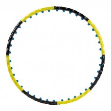 Обруч масажний розбірний FitGo 2 ряди магнітних кульок, жовто-чорний., код: 6001-WS