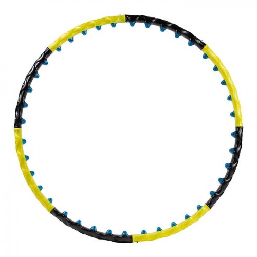 Обруч масажний розбірний FitGo 2 ряди магнітних кульок, жовто-чорний., код: 6001-WS