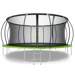 Садовий батут Zipro Jump Pro Premium з внутрішньою сіткою 16FT 496 см, зелений-чорний, код: 5902659843197-IN