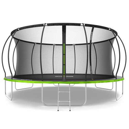 Садовий батут Zipro Jump Pro Premium з внутрішньою сіткою 16FT 496 см, зелений-чорний, код: 5902659843197-IN