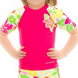 Футболка сонцезахисна для дівчат Aqua Speed T-Shirt Flower зріст 116см, 6-7 років, рожевий мультиколор, код: 5908217621221