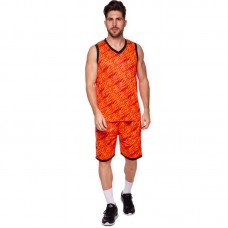 Форма баскетбольна чоловіча PlayGame Lingo Camo 2XL (ріст 170-175), помаранчевий-чорний, код: LD-8003_2XLORBK