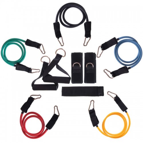 Еспандер багатофункціональний для фітнесу 5 джгутів SP-Sport Resistance Band у чохлі, код: FI-801-S52 Еспандер багатофункціональний для фітнесу 5 джгутів SP-Sport Resistance Band у чохлі, код: FI-801-S52