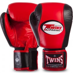 Рукавички боксерські шкіряні Twins 16 унцій, червоний-чорний, код: BGVL7_16RBK