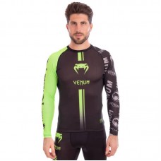 Рашгард з довгим рукавом Venum Logos XXL (50-52), чорний-салатовий, код: CO-8128_XXLBKLG