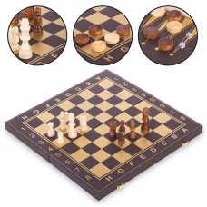Шахи, шашки, нарди 3 в 1 кожзам PlayGame 340x340 мм, код: L3508