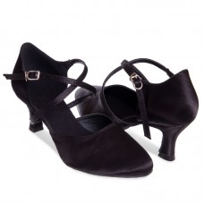 Обувь для бальных танцев женская Латина с закрытым носком Zelart, размер 37 (23см), черный, код: OB-6001_37BK