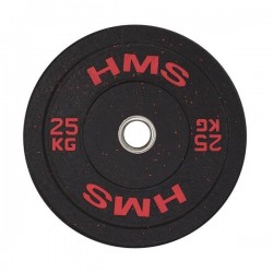 Диск олімпійський HMS HTBR25 25 кг, чорно-червоний, код: 5907695520774-IN Диск олімпійський HMS HTBR25 25 кг, чорно-червоний, код: 5907695520774-IN