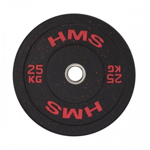 Диск олімпійський HMS HTBR25 25 кг, чорно-червоний, код: 5907695520774-IN Диск олімпійський HMS HTBR25 25 кг, чорно-червоний, код: 5907695520774-IN