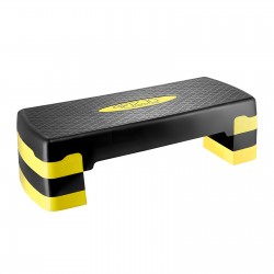 Степ-платформа 3-ступінчаста 4FIZJO 69 х 28 х 10-15-20 см Black/Yellow, код: P-5907739311436