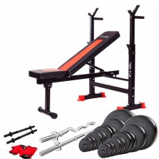 Лава тренувальна Fit-On FN-S101 + штанга та гантелі 105кг, код: 2110-0023 Лава тренувальна Fit-On FN-S101 + штанга та гантелі 105кг, код: 2110-0023
