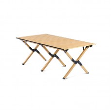 Розкладний стіл Naturehike CNK2300JU010 розмір M (860х600х440 мм), алюміній, бежевий, код: 6976023926945-AM