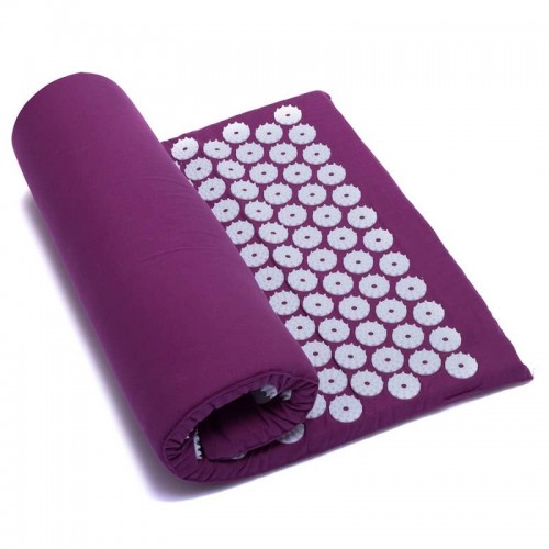 Килимок ортопедичний масажний іплікатор Кузнєцова Acupressure mat 630x400 мм малиновий, код: FI-1709_M